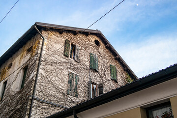 View on an ancient house in Feltre, Belluno - Italy