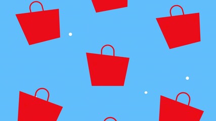 Poster - shopping bags set pattern animation