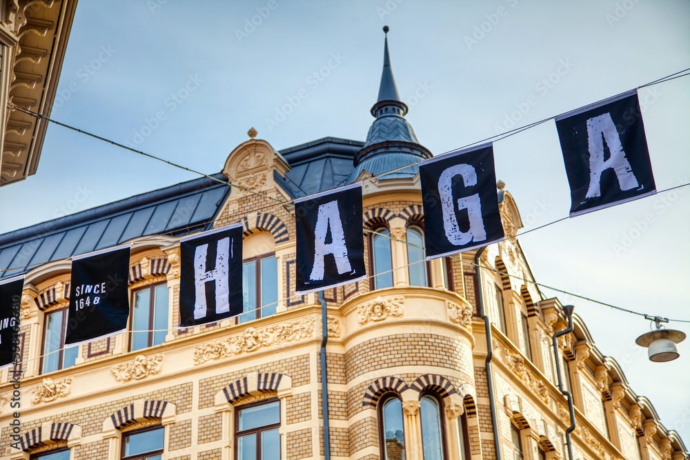 Obraz na płótnie Haga Neighborhood in Gothenburg, Sweden by day w salonie