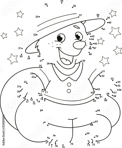 Download Connect The Dots Bear Coloring Page Outline Of The Cartoon Numbers Game Colorful Vector Illustration Of Educational Dot To Dot Game For Preschool Children Summer Coloring Book For Kids Stock Vector