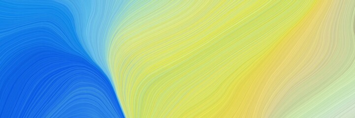 Poster - colorful and elegant vibrant abstract art waves graphic with abstract waves design with dodger blue, khaki and sky blue color