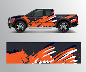 Wall Mural - abstract Racing graphic background vector for offroad vehicle wrap design vector