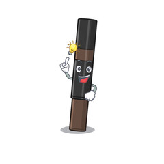 Canvas Print - Mascot character of smart eyebrow pencil has an idea gesture