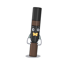 Sticker - Eyebrow pencil cartoon character style having strange silent face