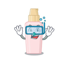 Wall Mural - Foundation mascot design swims with diving glasses