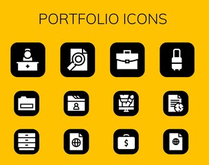 Canvas Print - Modern Simple Set of portfolio Vector filled Icons