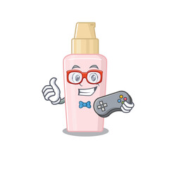 Sticker - Mascot design style of foundation gamer playing with controller