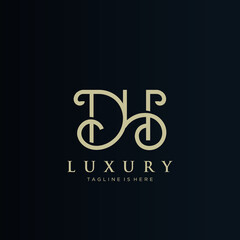 Wall Mural - DH Luxury initial letter logo design