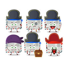 Poster - Cartoon character of envelope with various pirates emoticons