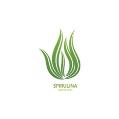 Wall Mural - Spirulina seaweed leaf logo illustration