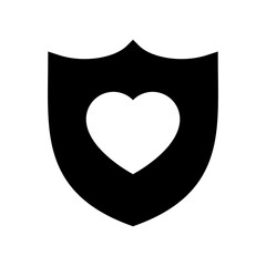 Canvas Print - Vector Heart Protection or Shield Illustration