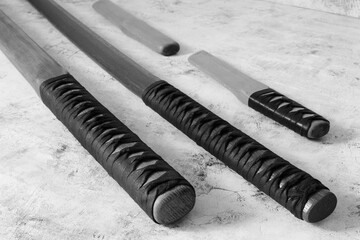 Wooden japanese swords for training