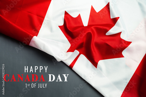 Happy Canada Day with Canada flag background