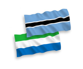 Flags of Botswana and Sierra Leone on a white background