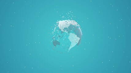 Wall Mural - Business and communications background. Animation of the Earth globe rotating and illuminating the light over dark background.