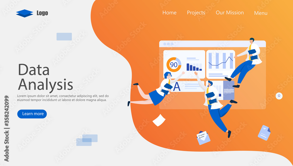 Data Analysis Process Vector Illustration Concept, Suitable for web ...