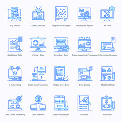 
Big Data, Data Organization in Modern Flat Style Pack 
