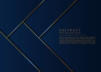 Wall Mural - abstract background luxury gold line metallic overlap layer design with space for text