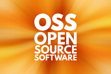 Wall Mural - oss - open source software acronym, technology concept background