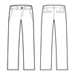 Long pants chinos vector illustration flat outline template clothing collection pants