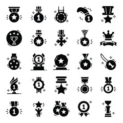 Wall Mural - 
Badges and Medals in Modern Filled Style 
