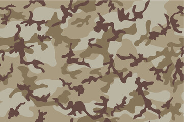 Wall Mural - Desert camouflage seamless pattern. Brown and tan colors.
