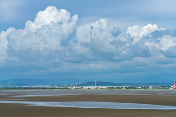 Gaomei Wetlands Area, a flat land which spans over 300 hectares, also a popular scenic spots in Qingshui District, Taichung City, Taiwan