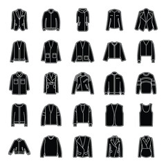 Canvas Print - winter clothes solid icons pack