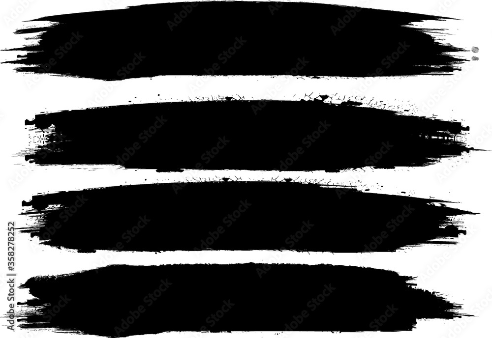 Grunge Paint stripe . Vector brush Stroke . Distressed banner . Black ...