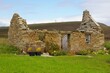 A ruined stone croft cottage on Hoy, Orkney Islands, Scotland, UK.