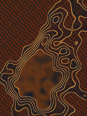 Leinwandbilder - Abstract 3d rendering digital conceptual high-altitude topographic map
