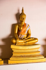 Golden Buddha statue of Wat Phutthaisawan (Old Temple) in Ayutthaya period is the capital at Ayutthaya Thailand