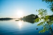 finnish summer sunset midsummer bright outside lakeside