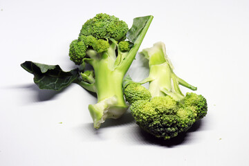 Fresh healthy broccoli isolated on white background