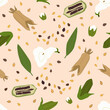 Sesame seamless pattern for fabric design.