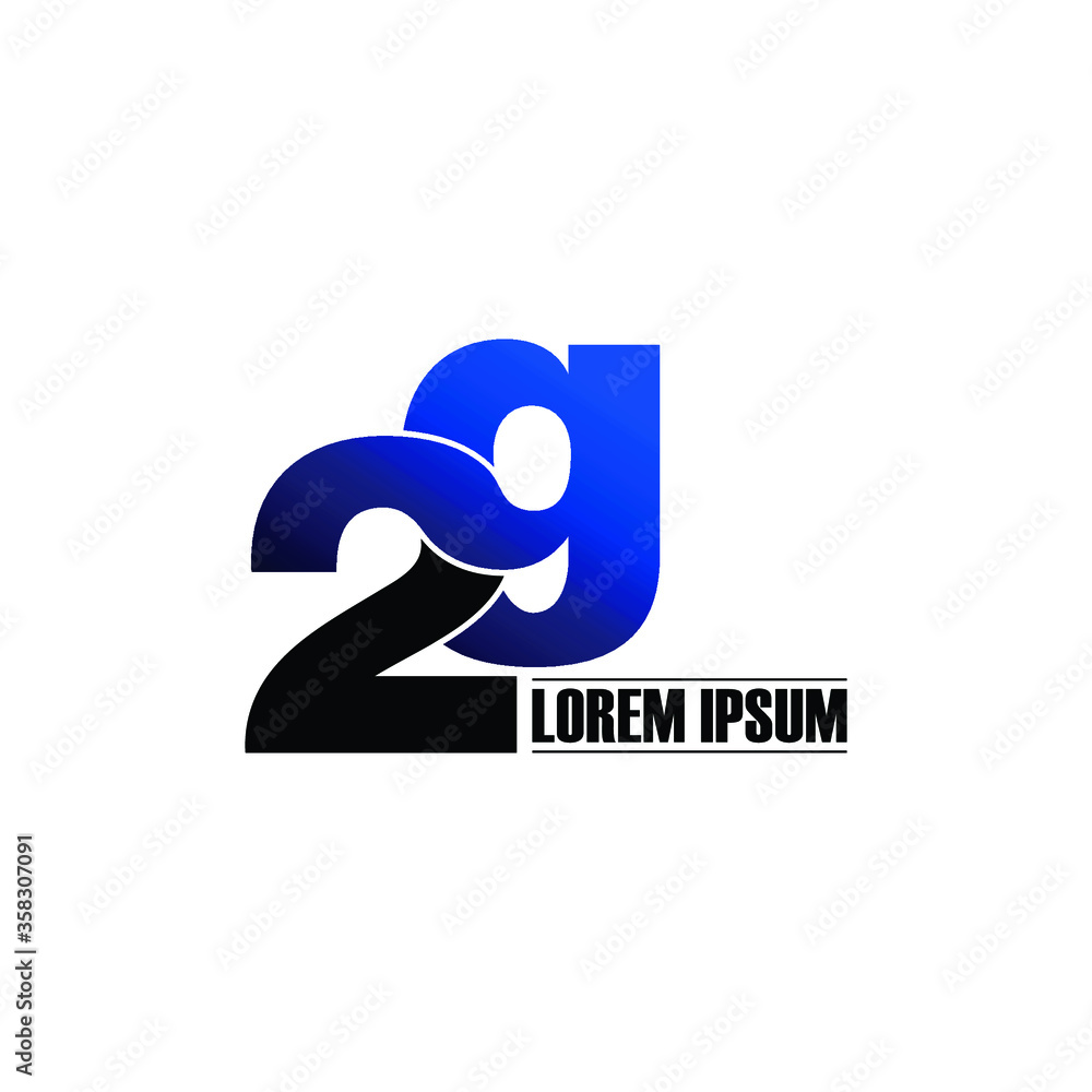 Stock-Vektorgrafik „Letter 2G logo design vector. monogram logo vector ...