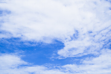 Blue sky and white cloud beautiful in summer. Good weather day.