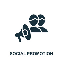 Wall Mural - Social Promotion icon. Simple element from content marketing collection. Creative Social Promotion icon for web design, templates, infographics and more