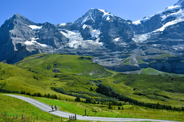 Canvas Print - Beautiful scenery on the route Bernese Oberland, Switzerland