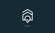 © iDESIGN_4U - A line art icon logo of a house location, home location, pinpoint
