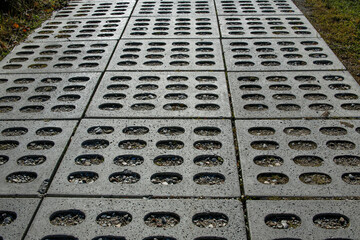 concrete paving slabs with holes