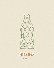 Poster - Polygon bear silhouette. Low poly animal. Abstract geometric logo icon. Triangle graphic, origami style. Vector illustration for tattoos, posters, t-shirt prints, web design, postcards
