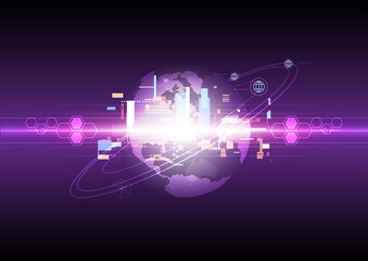 Wall Mural - global communication technology background