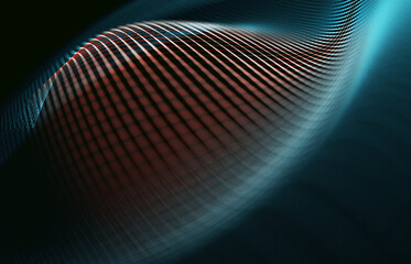 Wall Mural - fondo abstracto de la tecnología y la ciencia. malla o red con líneas y detalles de formas geométric