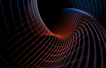 Wall Mural - fondo abstracto de la tecnología y la ciencia. malla o red con líneas y detalles de formas geométric