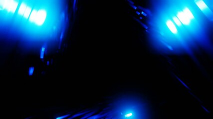Canvas Print - fly thorugh loopable abstract colorful vj blue triangle tunnel. future, speed, big data animation. 3