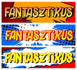 Fantastic in Hungarian. Comic book style foreign language cartoon words.