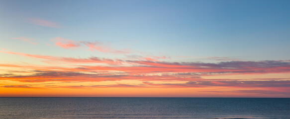 Sunrise over Gulf of Mexico on  St George Island in the panhandle or forgotten coast area of Florida in the United States