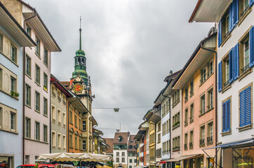 Street in Lenzburg city, Switzerland