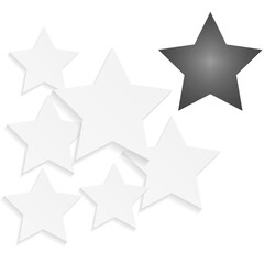 Poster - Abstract white background with 3d paper stars. The concept of design elements. Vector illustration